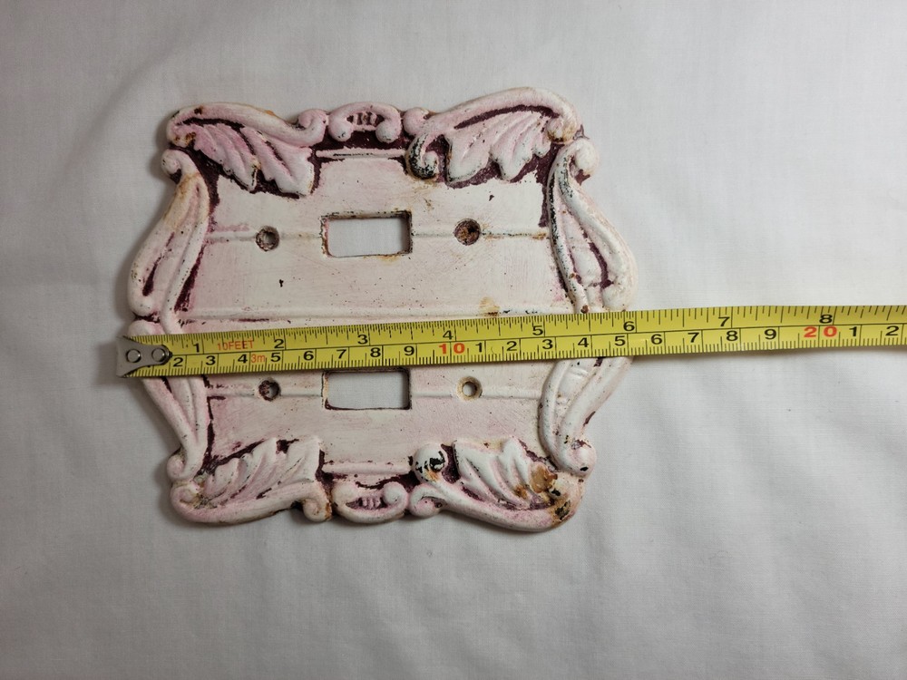 Shabby Chic Distressed Cast Iron Double toggle light switch wall plate cover