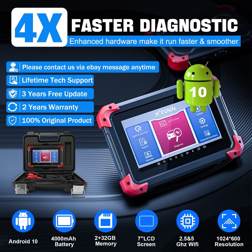 XTOOL D7 Auto Bidirectional OBD2 Scanner Full System Diagnostic Tool 36+Reset