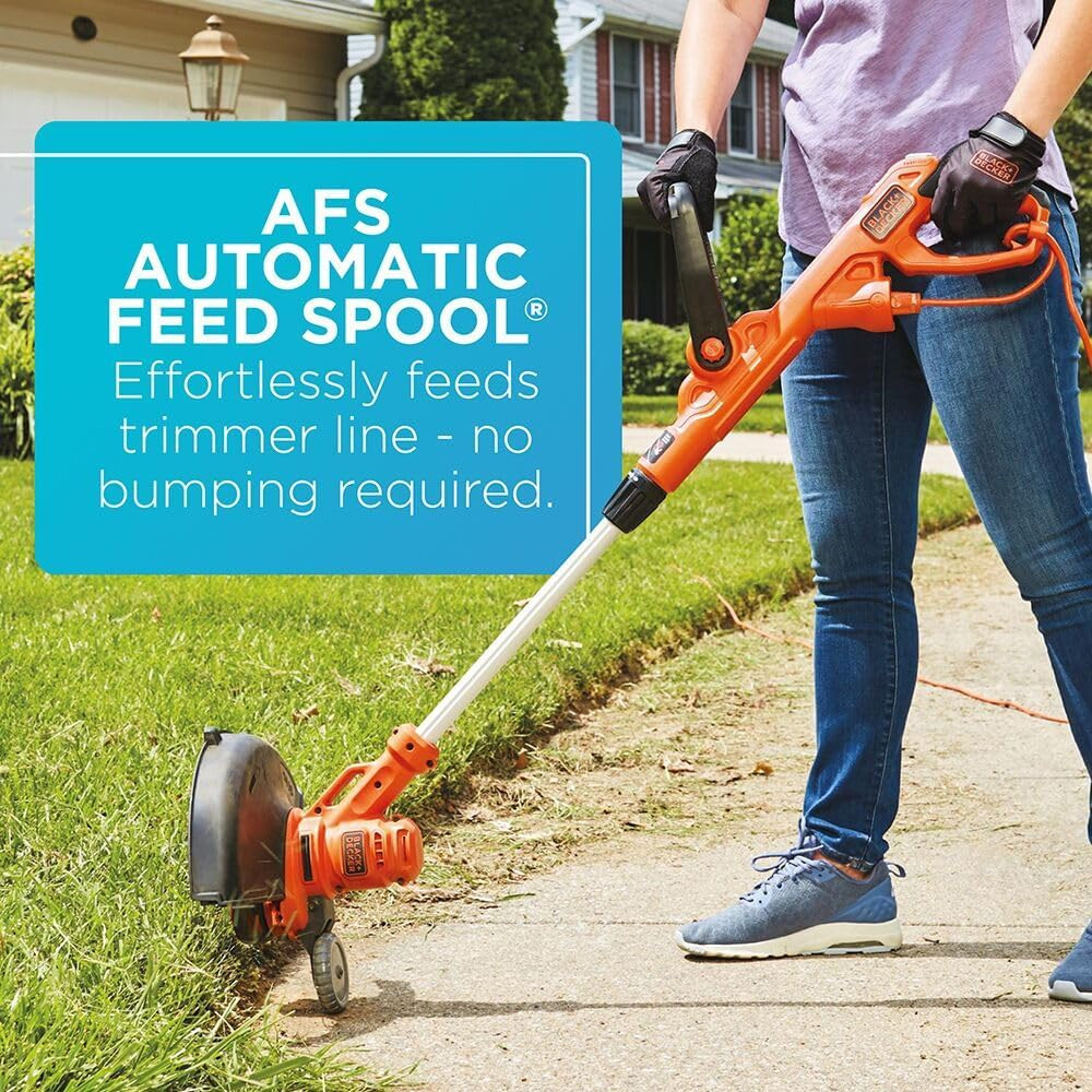 BLACK+DECKER Weed Wacker with Auto Feed, 14-Inch 2 in 1 String Trimmer Lawn Edge