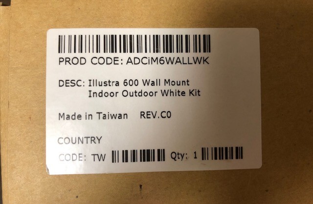Illustra ADCiM6WALLWK White wall mount
