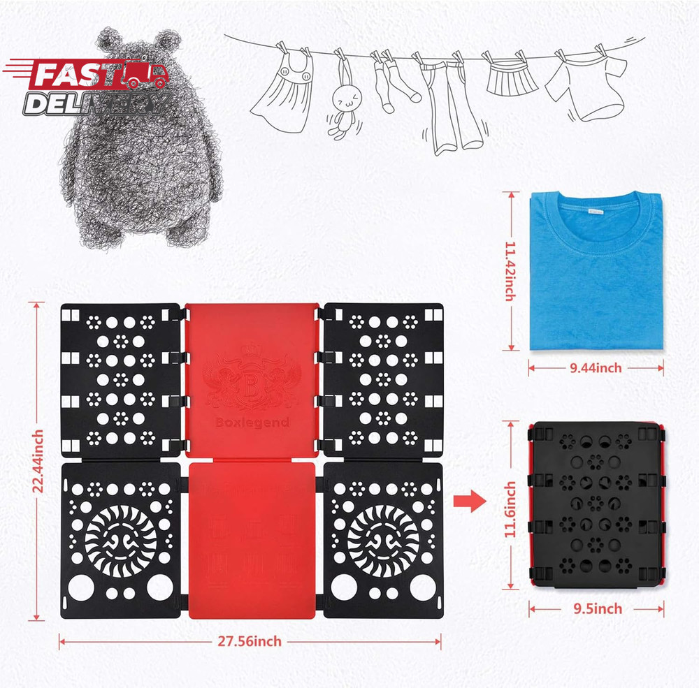 Boxlegend Version 3 Shirt Folding Board T Shirts Clothes Folder Durable Plastic