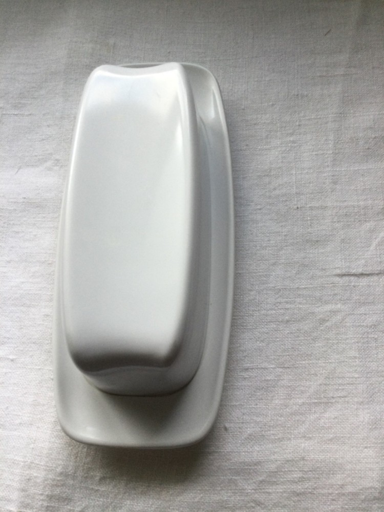 Lenox Ware White Melamine Covered Butter Dish Rectangle USA Vintage