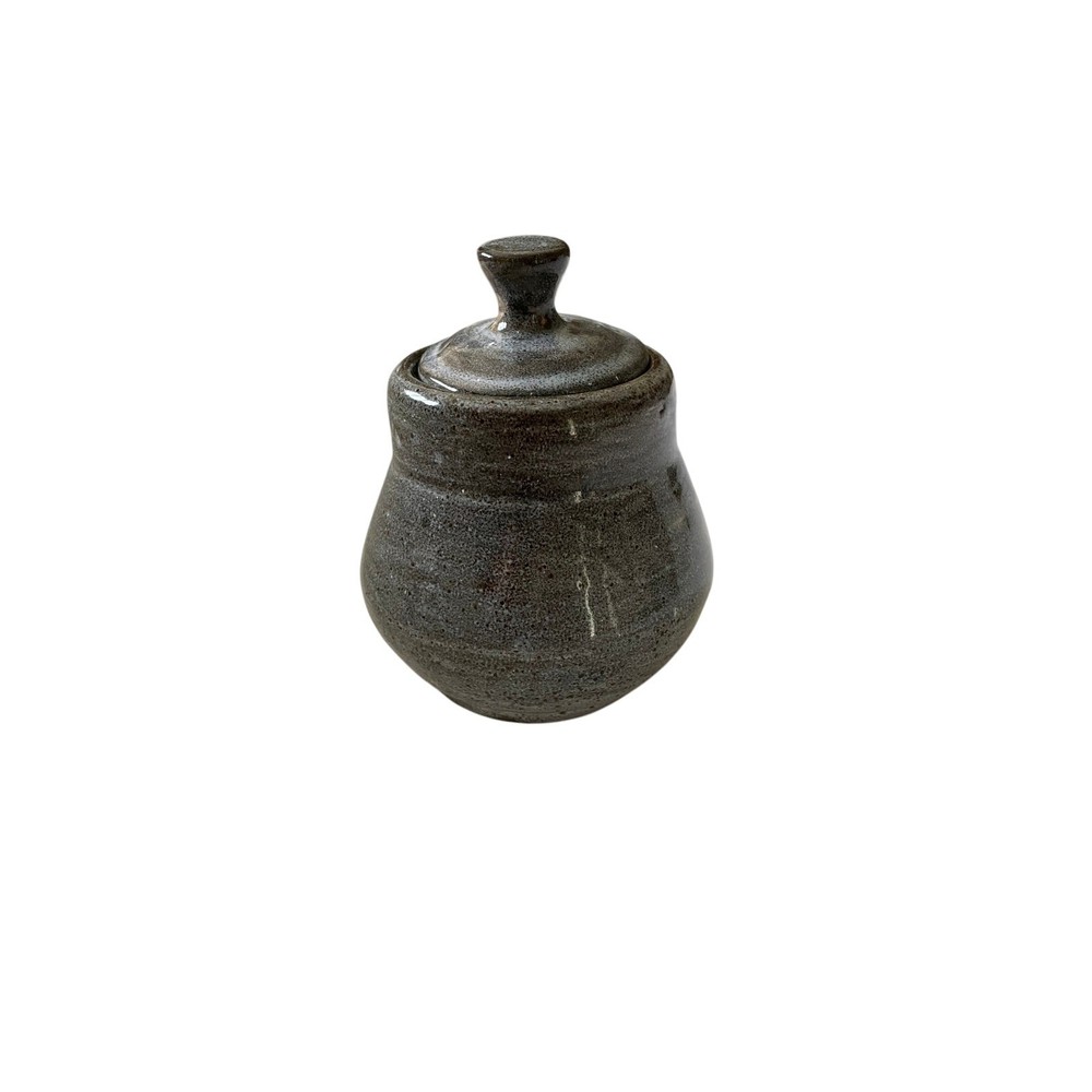 Handmade Studio Pottery Lidded Jar – Gray Speckled Stoneware