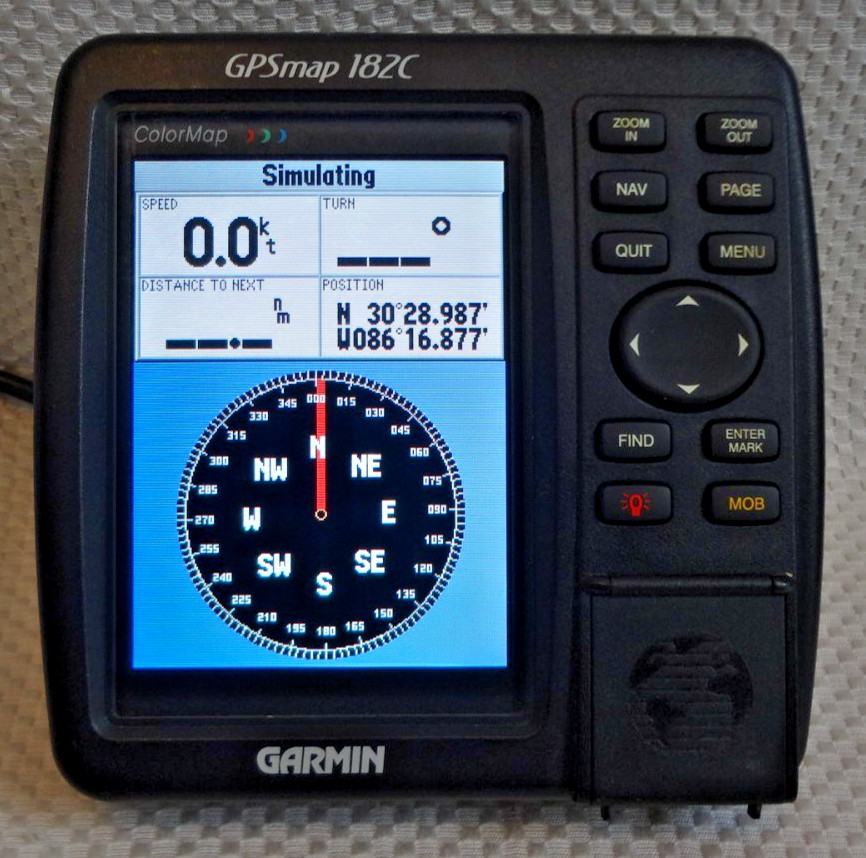 GARMIN GPSMAP 182C MARINE CHART PLOTTER FISHFINDER GPS UNIT w/ KNOBS & COVER