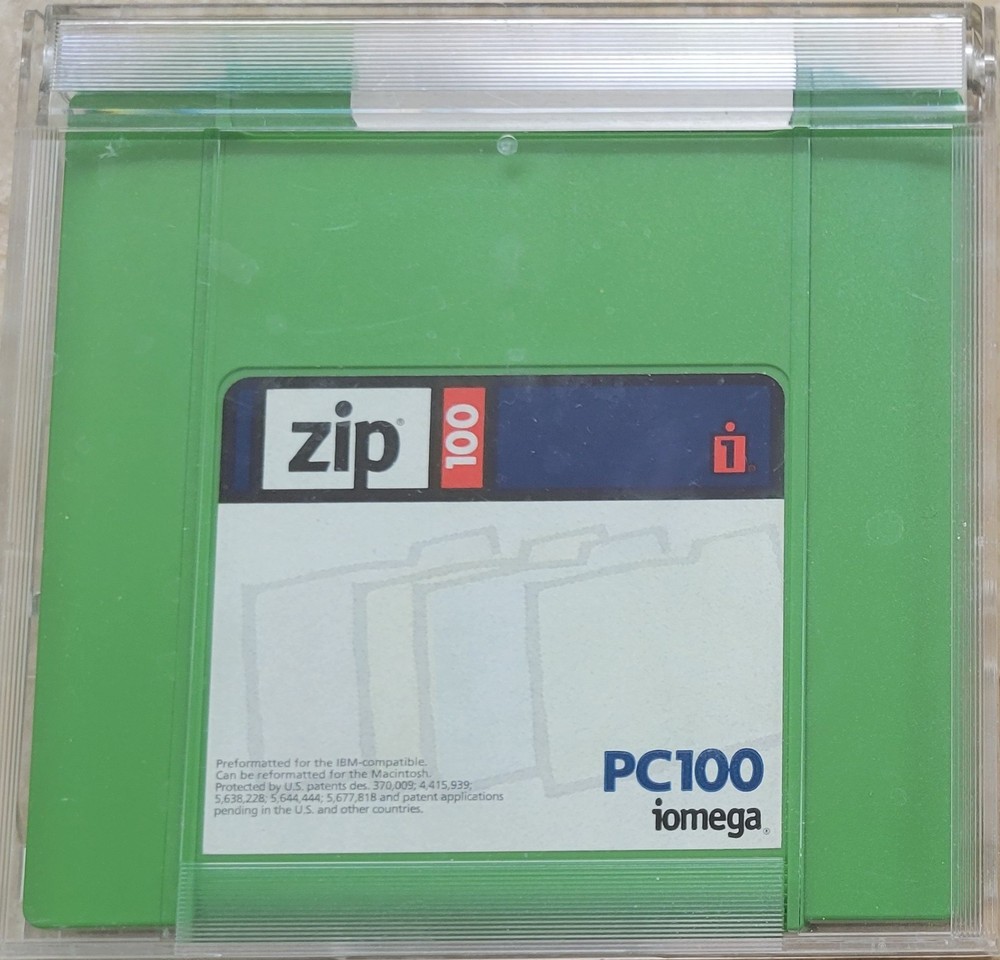 IOMEGA PC100 Zip Disk for Windows and Macintosh, Green