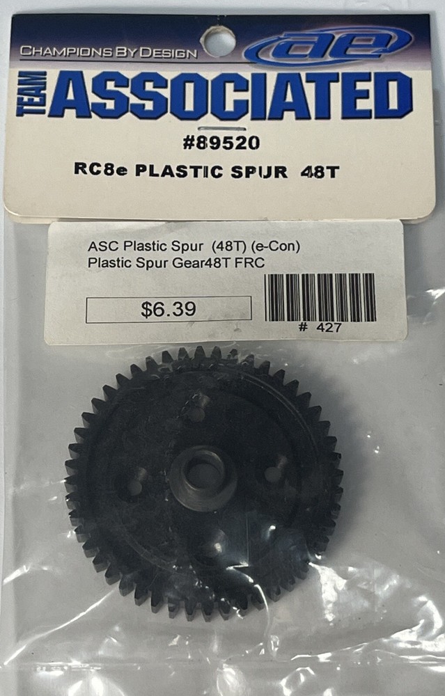 Team Associated #89520 - RC8e Plastic Spur 48 Tooth Black