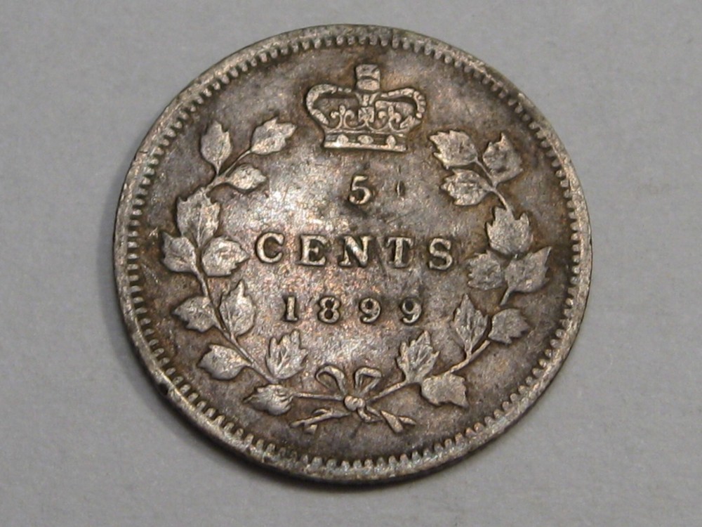 F/VF 1899 Five Cent 5¢ CANADA. #36