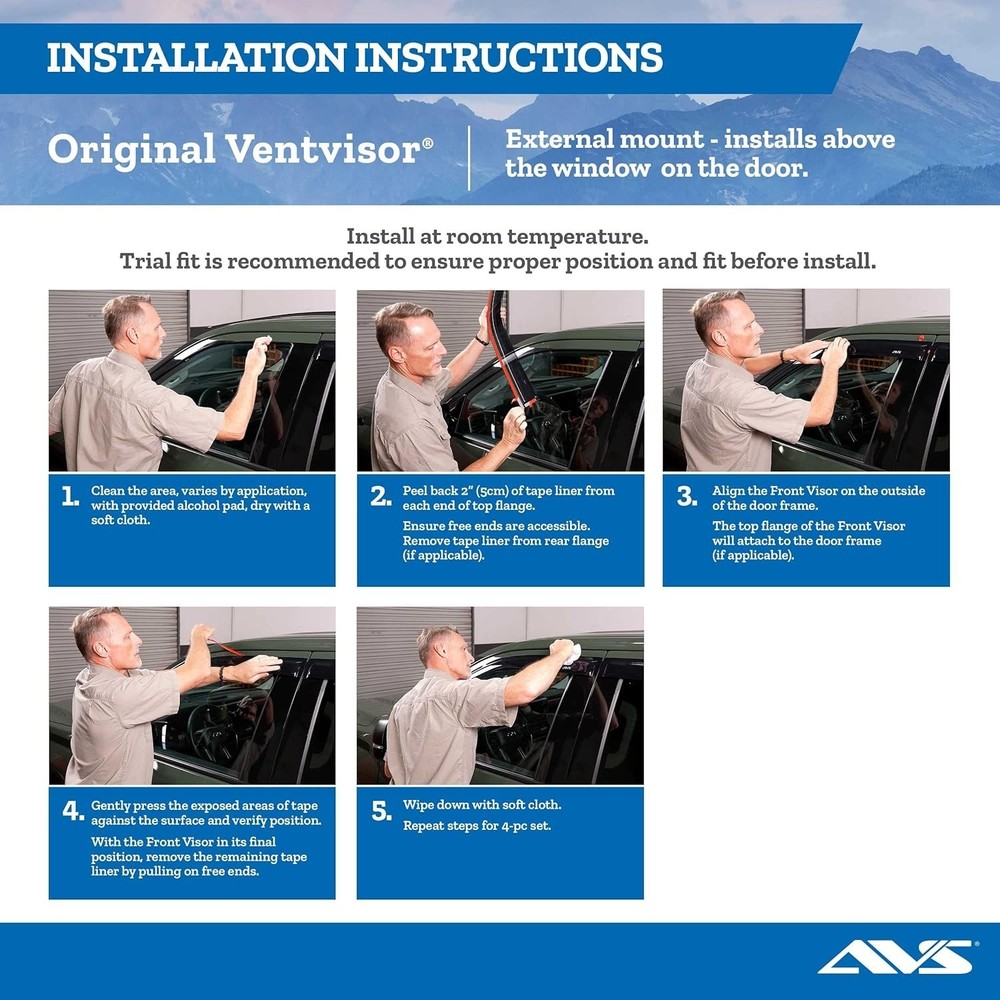 AVS Vent Visors Rain Guards for 2014-2016 Chevy Impala Limited–Window Deflector