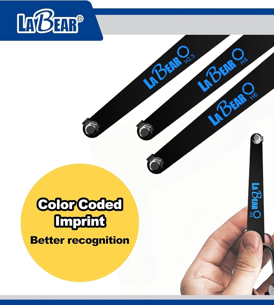 LABEAR - Metric HEX Ultra Low Profile Offset Screwdriver HEX, Black