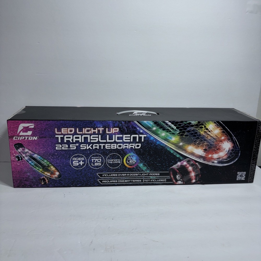 Cipton LED Light Up Translucent Skateboard NEW