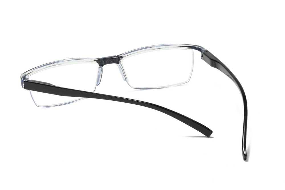 6 Pair Mens Rectangular Blue Light Blocking Reading Glasses Spring Hinge Readers