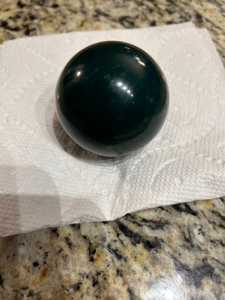 VINTAGE Number 6 Solid Green Replacement Pool Ball Yellowed Dot