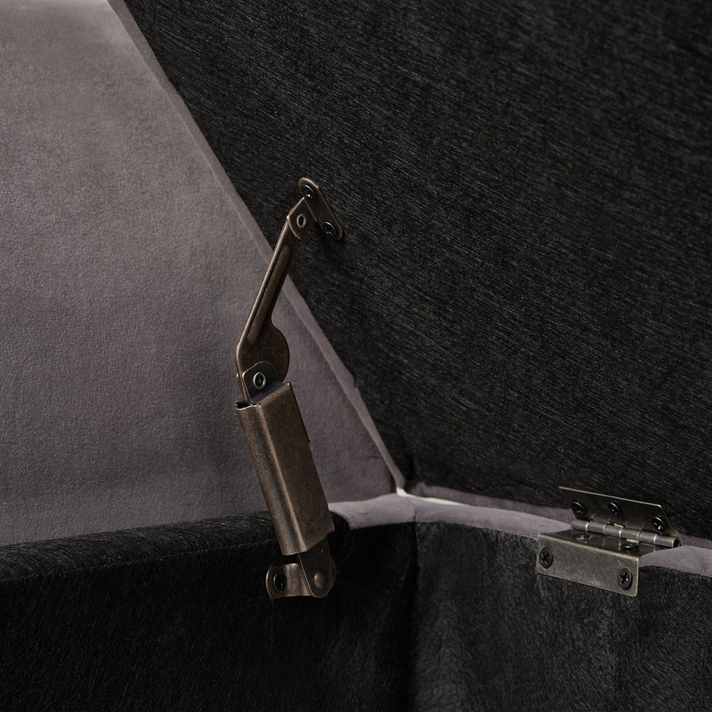 51.5" Bed Bench with Storage Grey Velvet