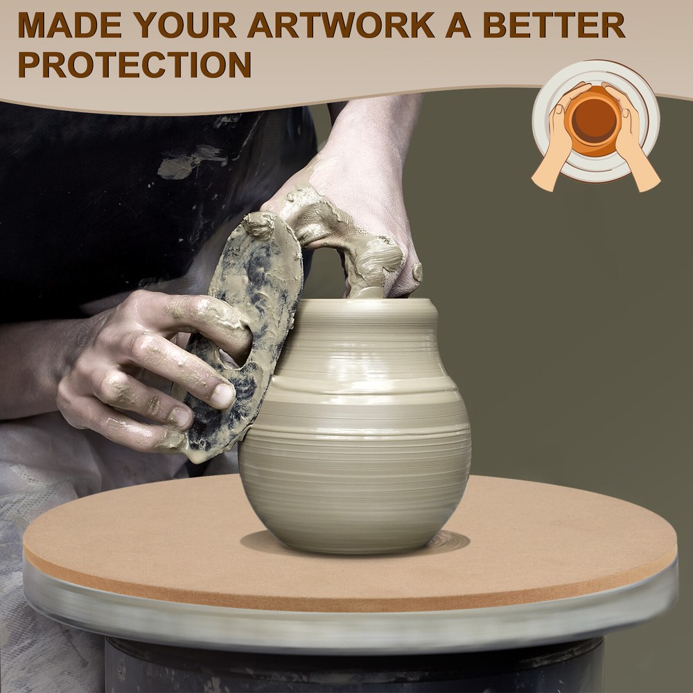 4 Pack 10" Pottery Wheel Bats 1/3" Thick Round Pottery Bat System