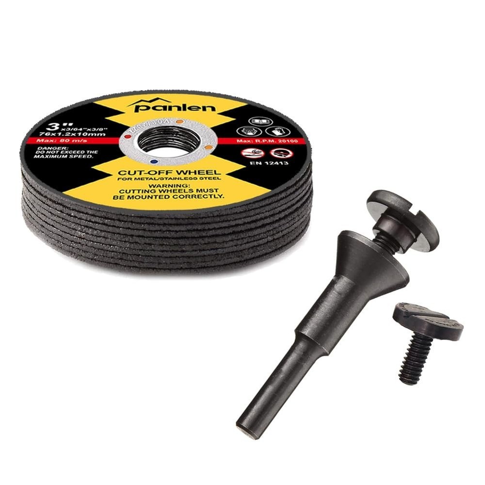 Durable 3" Cutting Disc Kit - 10 Aluminum Oxide Discs with Mounting Mandrel
