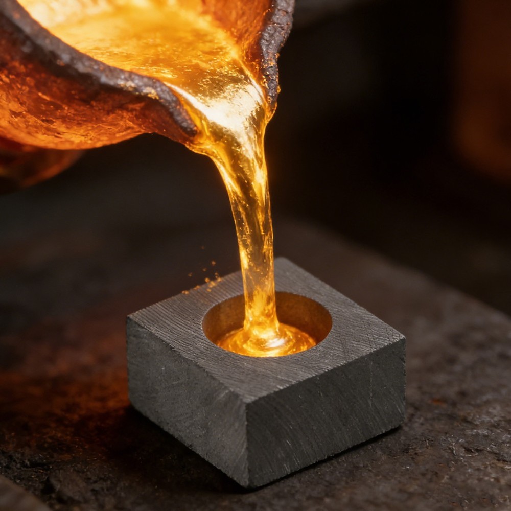 Silver and Graphite Crucible for Melting Beading Dish Molds