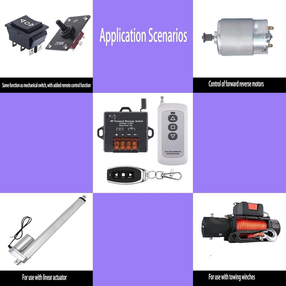 Wireless Remote Switch for Linear Actuator, Forward Reverse Relay Contactor w...