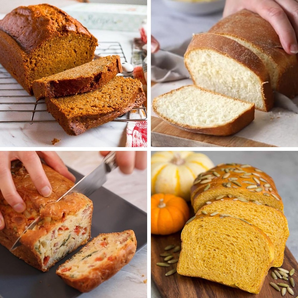 Sakolla 2 Pack Silicone Bread Loaf Molds, Nonstick Easy Release Rectangle Silico