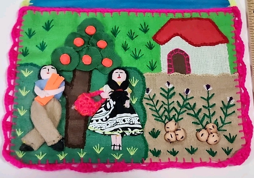Peruvian Arpillera Patchwork Folk Art