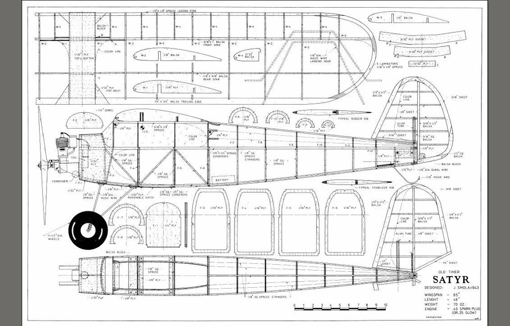 3 Old Timer Model Plans Colection: Super Scorpion, Satyr, and Kloud King