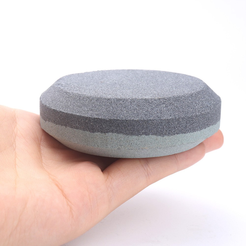 Dual Grit 120/180 Sharpening Stone, Round Axe Blade Sharpener, Knife Sharpener