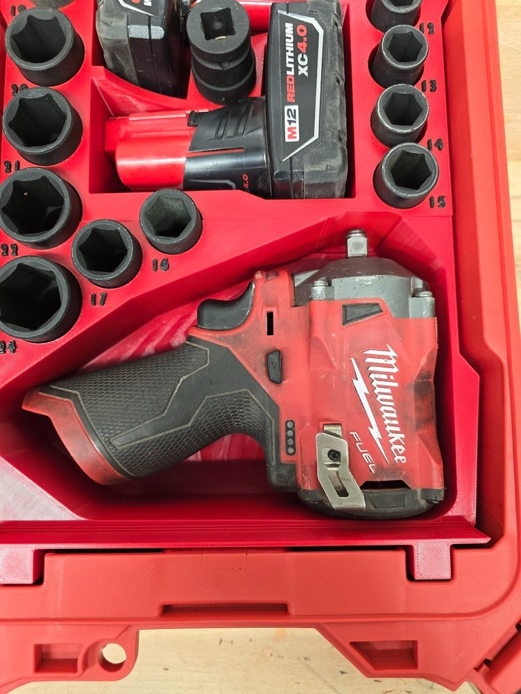 Milwaukee Packout - INSERT ONLY - For M12 Stubby 1/2" Metric Sockets