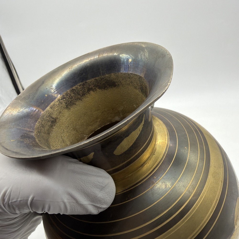 Two vintage Solid Brass Vase Made In India 7” And 9”