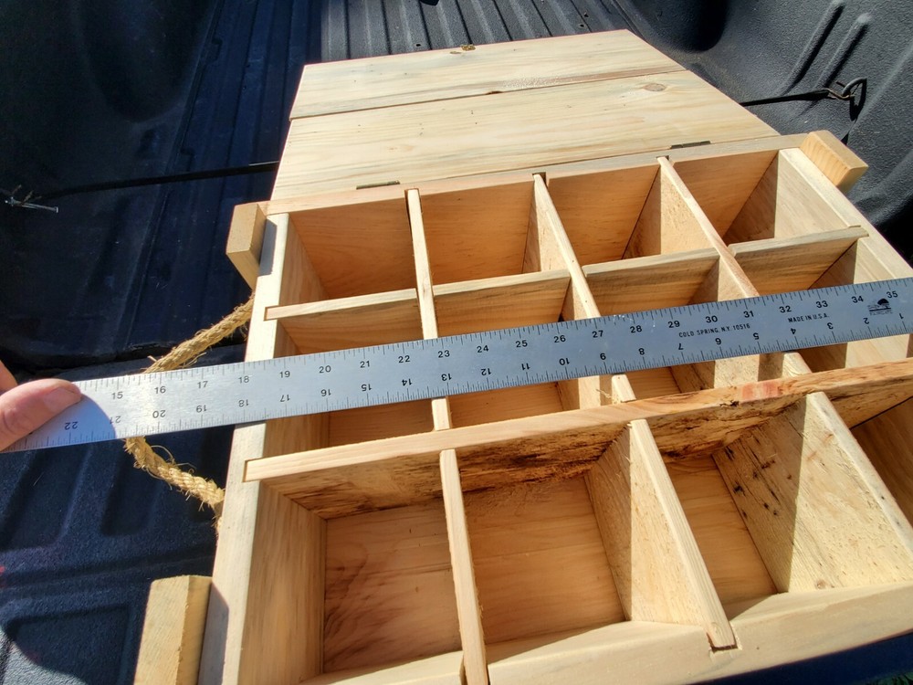 Plain Storage/Ammo Box With Rope Handle and Latching Hasp/Catch