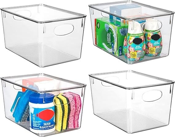 CLEARSPACE Plastic Storage Bins With lids – Perfect Kitchen Organization