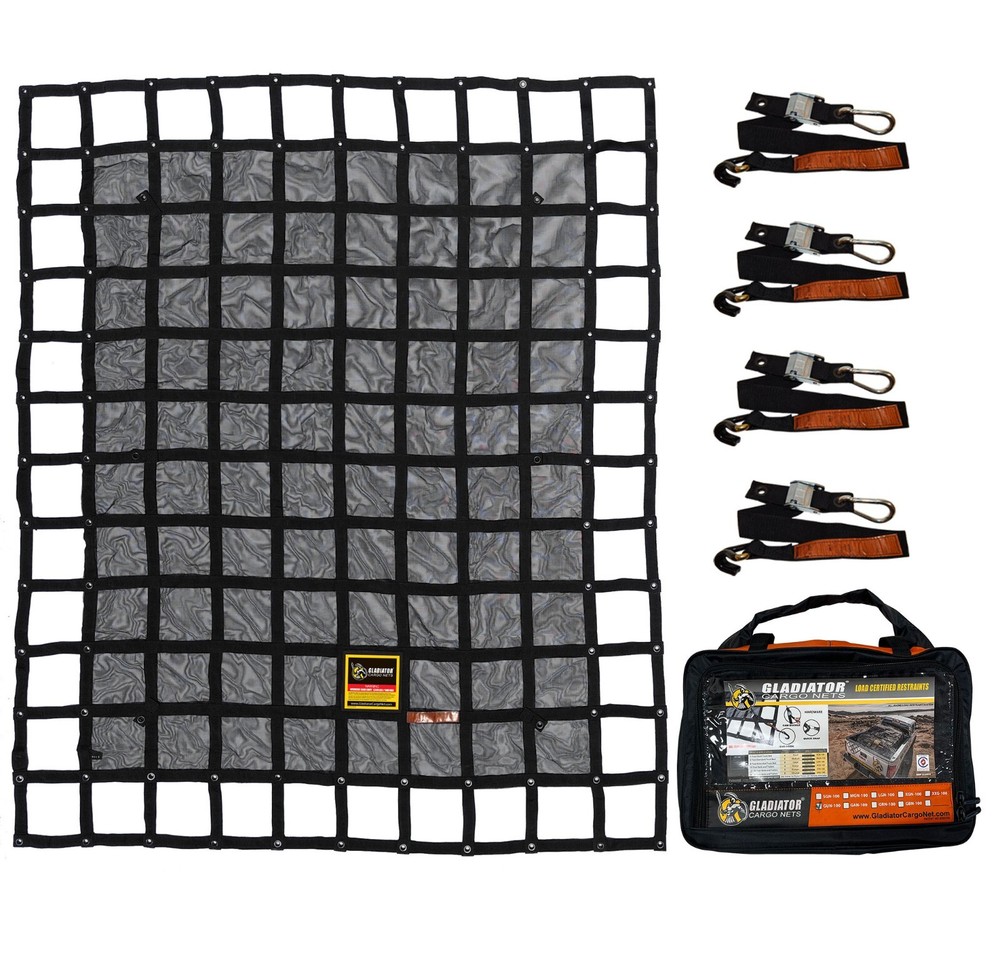 Gladiator Cargo Net-Heavy Duty Pickup Truck Cargo Net - (MGN-100) | 6.75' x 8'