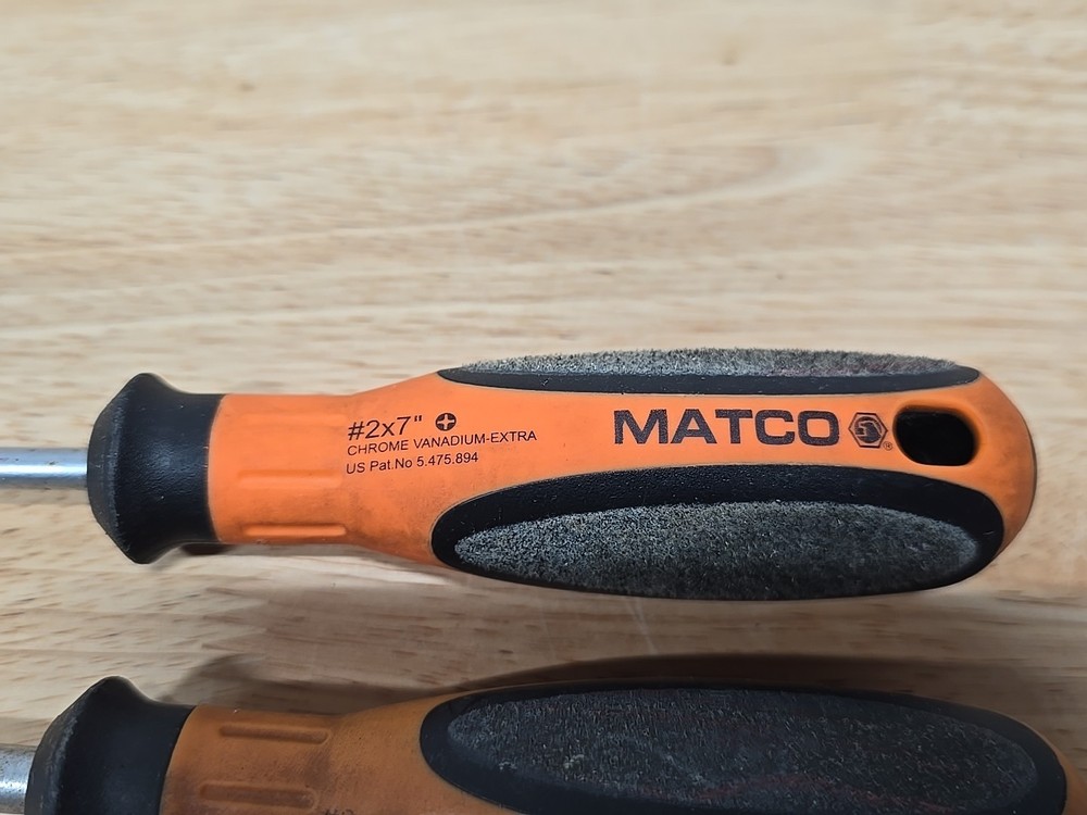 Matco Tools Witte 2pc Phillips Tip Screwdriver Set Orange Handle #2 X 7 - #3 X 6
