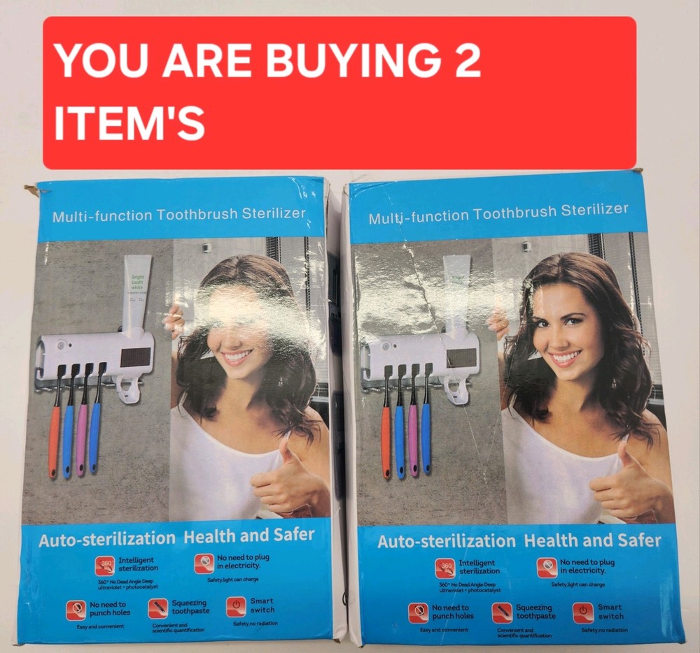 2X Multi-Function Tooth Paste & Brush Intelligent Ultraviolet Auto-Sterilizer
