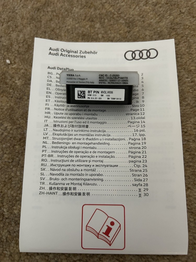 81A051629 - Genuine Audi New Plug and Play Dataplug