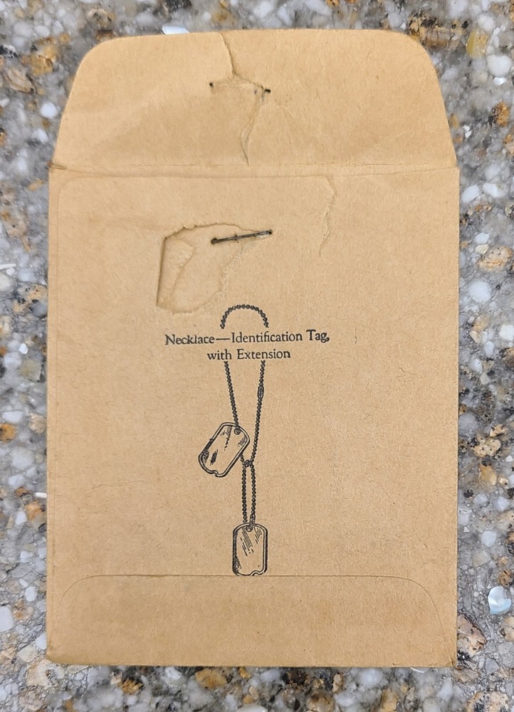 Vintage Military ID Dog Tag Envelope