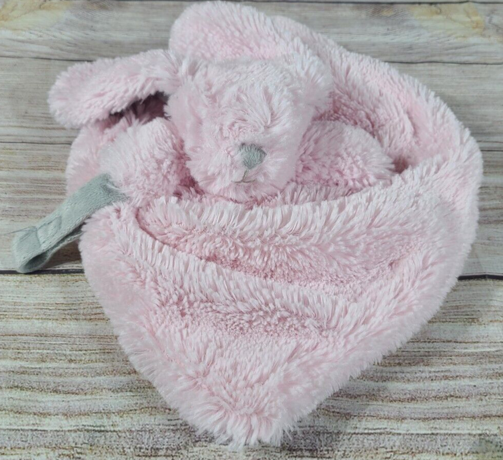 Blankets & Beyond Plush Pink Bunny Lovey Security Blanket Pacifier Holder 2013