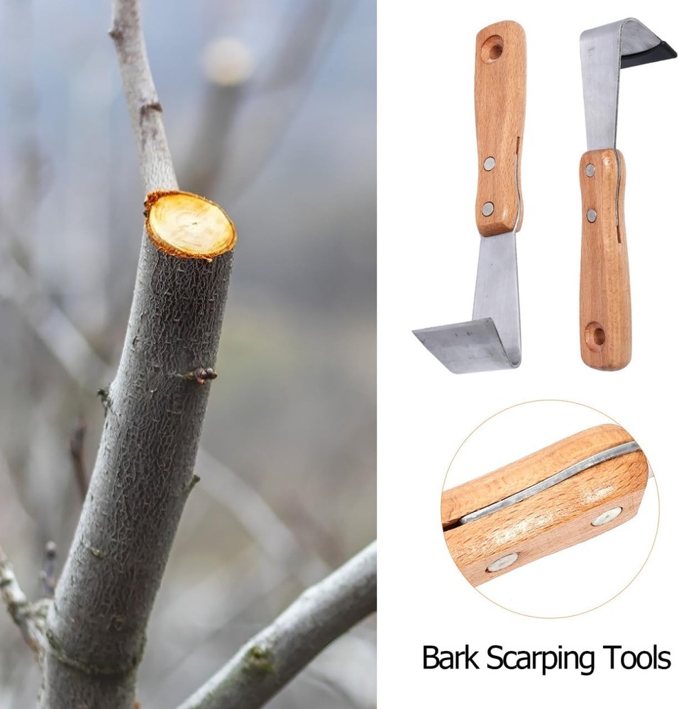 Housoutil Hand Tools Draw Shave Tool Bark Spud Debarking 2pcs Log...