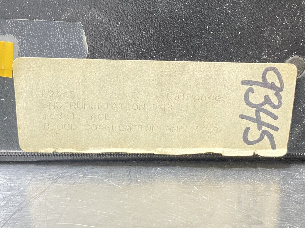 Instrumentation Lab ACL Blood Coagulation System- Users Guide / Instruction Book