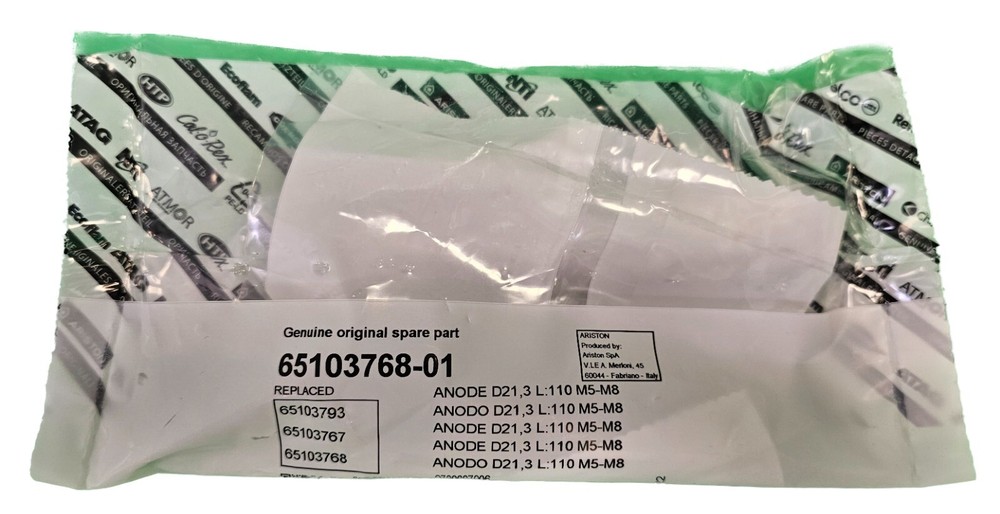Ariston Andris RS Anode Rod (2.5, 4 & 8 Gal) - Replacement Part #65103768-01