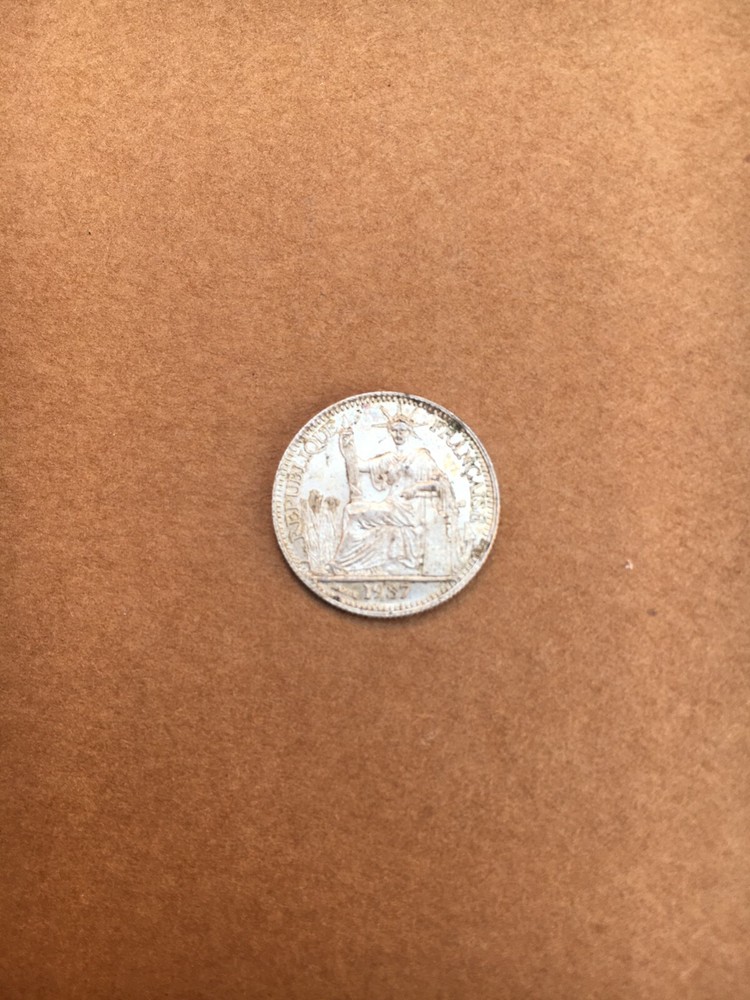 1937 French Indo-China 10 Cent Silver