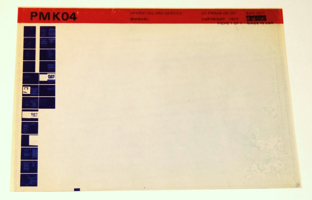 DEC PMK04 Operating And Service Manual, Microfiche