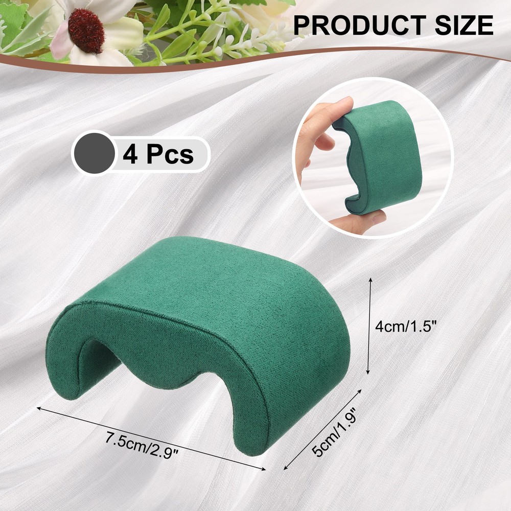 4pcs Watch Case Pillows, M Shaped Watch Display Pillow Dark Green
