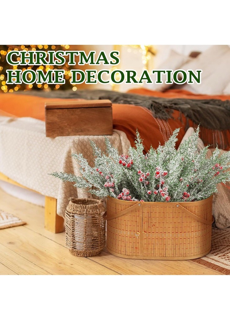 12 Pcs 18.5 Inches Christmas Cedar Branches, Cedar Artificial Christmas Branches