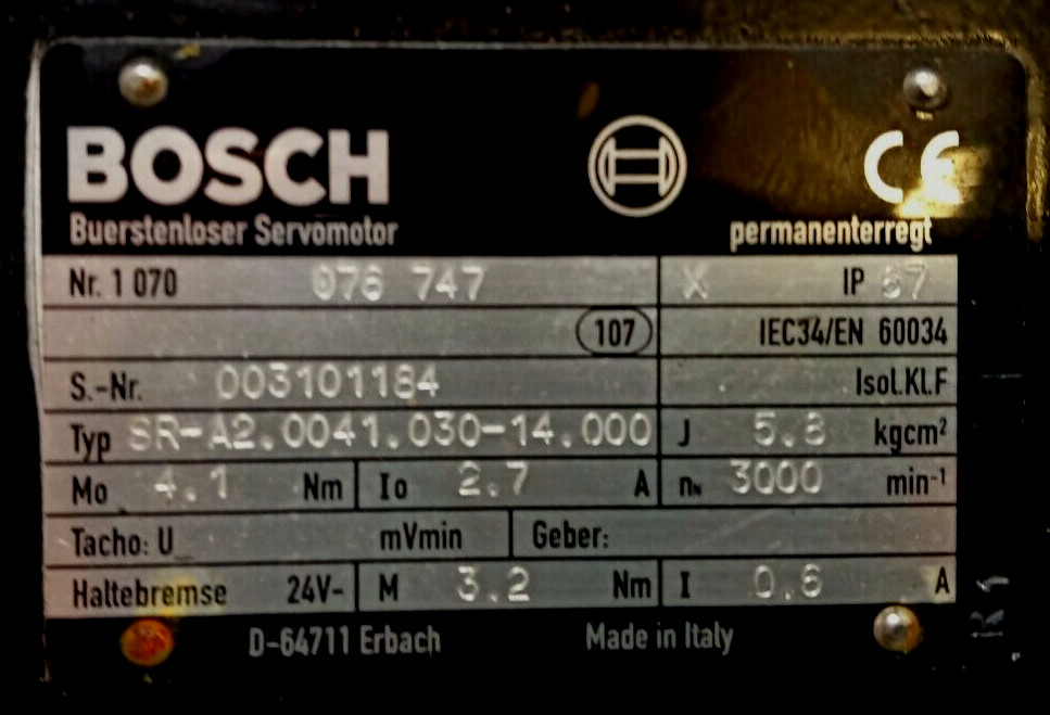 BOSCH SR-A2.0041.030-14.000 SERVO MOTOR