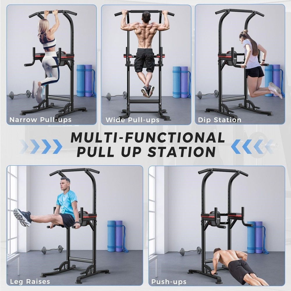 ZENOVA Multi-Function Pull Up Dip Bar Station Home Gym Workout Strength Training