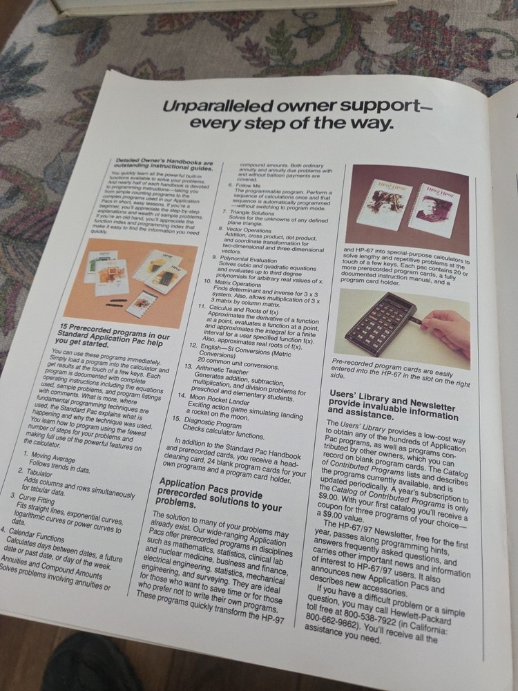 HP -97 + HP -67 CALCULATOR ADVERTISEMENT