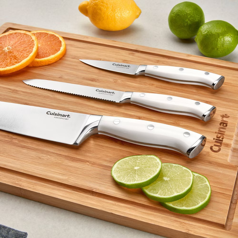 Cuisinart Classic White Triple Rivet 6pc Chef Set with Blade Guards