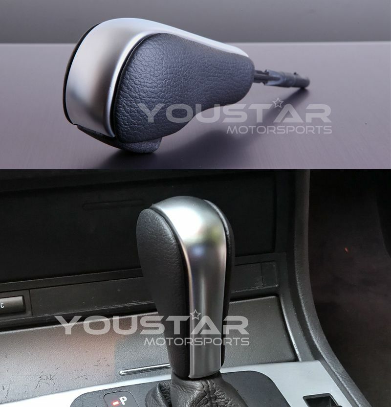 US STOCK Leather Satin Chrome Shift Knob for BMW E81 E82 E88 E90 E92 E93 E63 E64