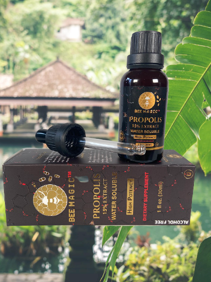 Propolis Extract Water Soluble , Bee Magic, 15% 30 ml. Kosher OU