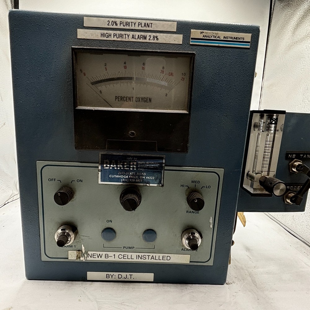 TELEDYNE ANALYTICAL INSTRUMENTS OXYGEN ANALYZER, PERCENT OXYGEN, BAKER 121631🎯
