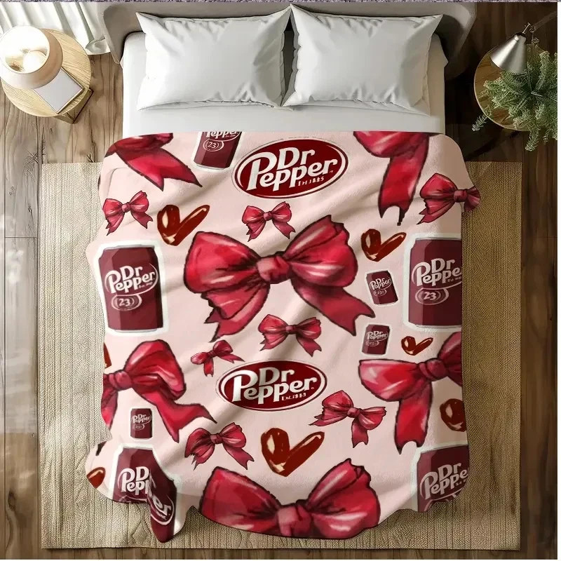 Soda Hearts Pattern Fan Gift Flannel Throw Blanket Soft Cozy